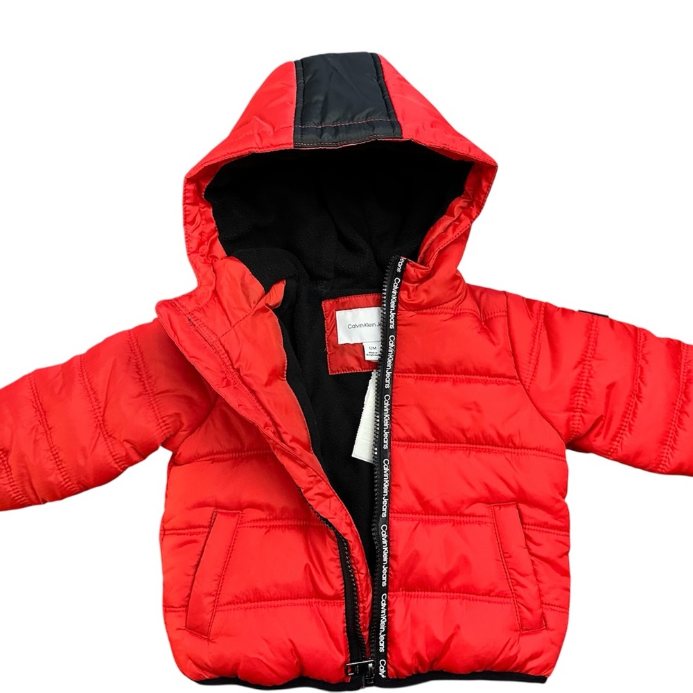 Calvin Klein Red and Black Hooded Jacket
